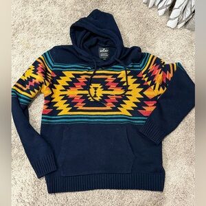 XRAY Jeans Southwestern Accent Pattern Pullover Hoodie, medium